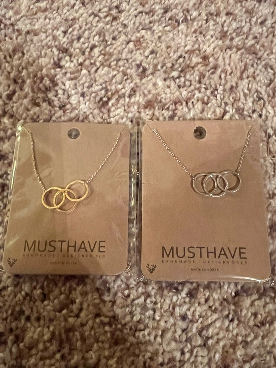 Must Have Jewelry - Must Have Two Handmade Designed by K Necklaces, Silver & Gold Tone, new in pkgs.